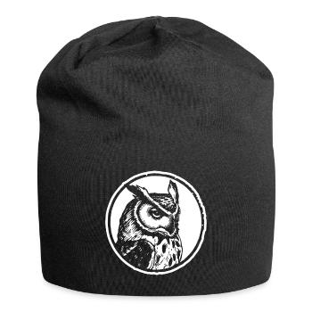 Eule Eulen Vogel - Jersey-Beanie - Schwarz - Vorne