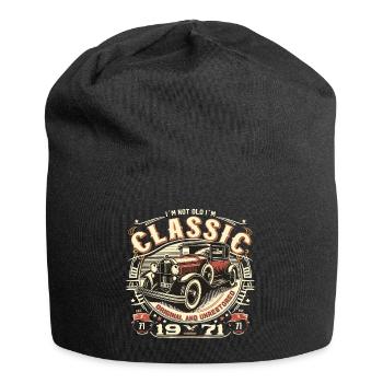 53e anniversaire Oldtimer 1971 PAS VIEUX CLASSIQUE - Bonnet en jersey - noir - Devant