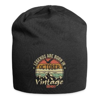 Genial seit Oktober 1981 - Oktober 1981 Geschenk - Jersey-Beanie - Schwarz - Vorne