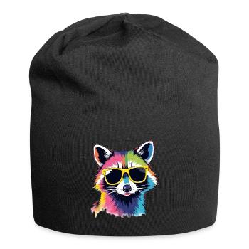 Raccoon Art Artwork Pop Art Raccoons - Jersey Beanie - black - Front