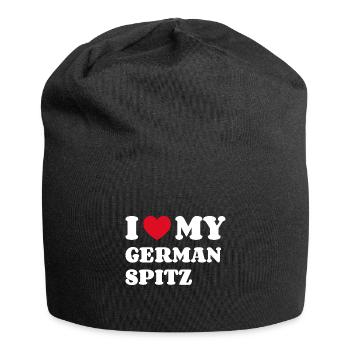 J’aime mon Spitz allemand Deutscher Spitz - Bonnet en jersey - noir - Devant