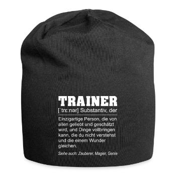 Trainer Definition Schrift weiss - Jersey-Beanie - Schwarz - Vorne
