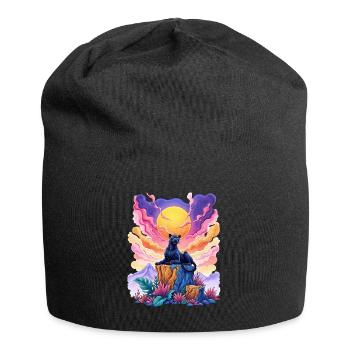Panther on top - Jersey Beanie - black - Front