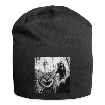 Humor Werewolf Selfie Cat - Jersey Beanie - black - Front