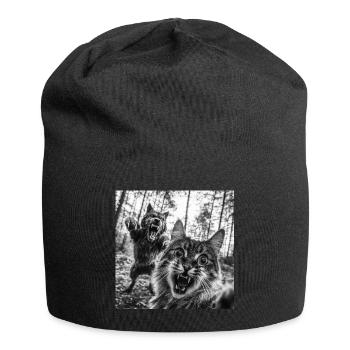 Humor Werewolf Selfie Cat - Jersey Beanie - black - Front