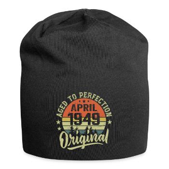April 1949 Birthday - April 1949 Gift Idea - Jersey Beanie - black - Front