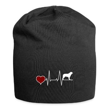 St. Bernard Mama Heartbeat Heart - Jersey Beanie - black - Front