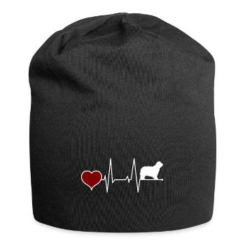 Bergame Berger Chien Maman Battement de cœur - Bonnet en jersey - noir - Devant