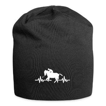Herzschlag Pferd Hengst Stute Ross Polo - Jersey-Beanie - Schwarz - Vorne