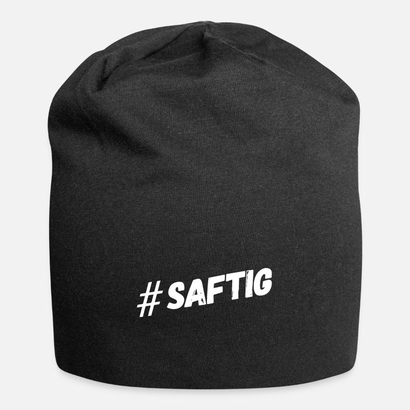 Hashtag Saftig - Jersey-Beanie - Schwarz