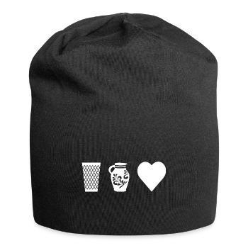 Herz Äppelwoi Apfelwein Hessen Hessisch Babbel - Jersey-Beanie - Schwarz - Vorne