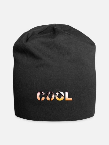COOL cool cool cool font - Jersey Beanie - black