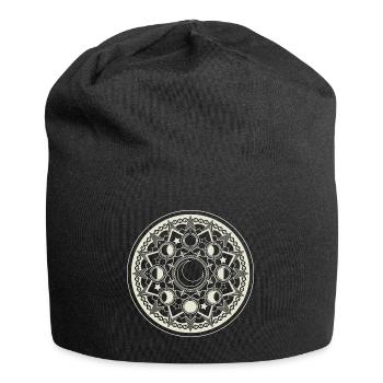 Pale Moon Mandala - Jersey-Beanie - Schwarz - Vorne