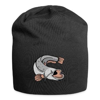 Waller, Wels, Catfish - Anglershirt Illustration - Jersey-Beanie - Schwarz - Vorne