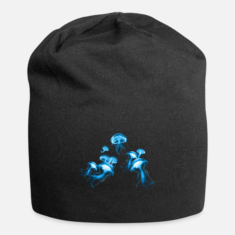 blue jellyfish - Jersey Beanie - black