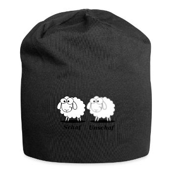 Funny Sheep / Unschaf Shirt - Jersey Beanie - black - Front