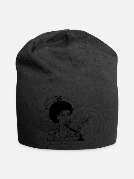 Krankenschwester - Jersey-Beanie - Schwarz
