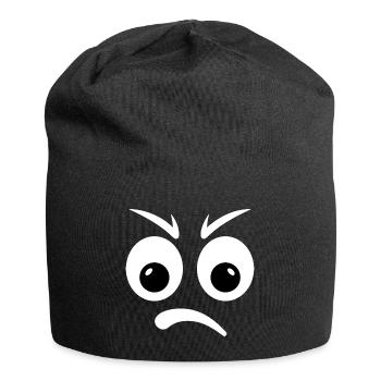 mad emoticon! - Jersey Beanie - black - Front
