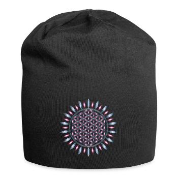 FLOWER OF LIFE, SACRED GEOMETRY, SPIRITUALITY - Bonnet en jersey - noir - Devant