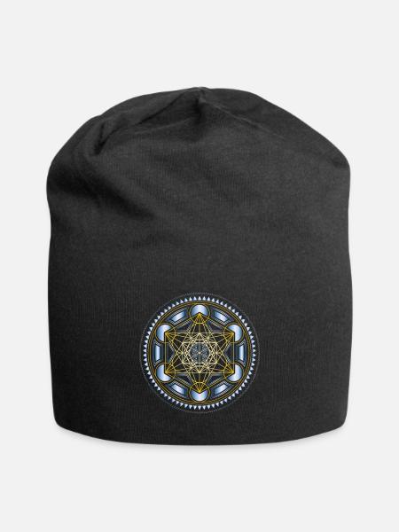 Metatrons Würfel - Jersey-Beanie - Schwarz