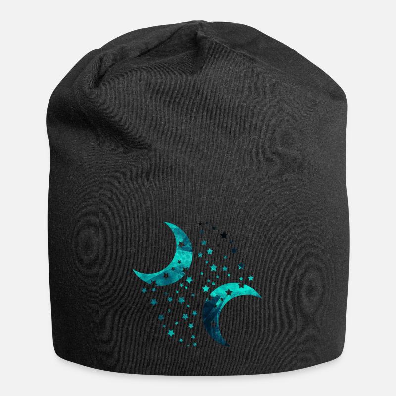 lune et étoiles - Bonnet en jersey - noir