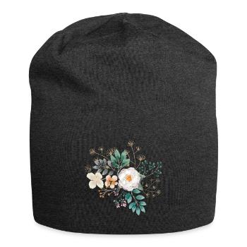 Blumenstrauß - Jersey-Beanie - Anthrazit - Vorne