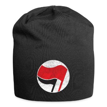 antifaschistische flagge der antifa - Jersey-Beanie - Schwarz - Vorne