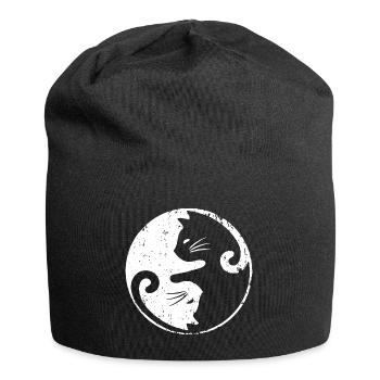 Cat Yin & Yang - Symbole Amoureux des chats - Bonnet en jersey - noir - Devant