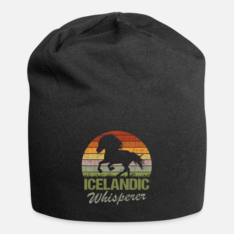 Islandpferd Tölt Isländer Flüsterer - Jersey-Beanie - Schwarz