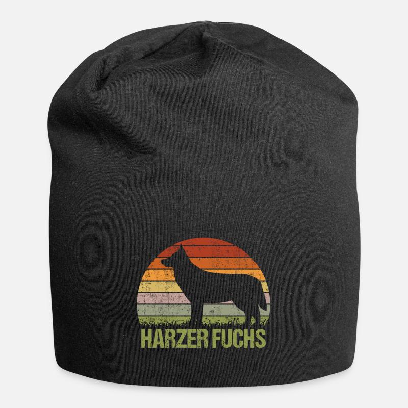 Harzer Fuchs Vintage Retro - Jersey-Beanie - Schwarz