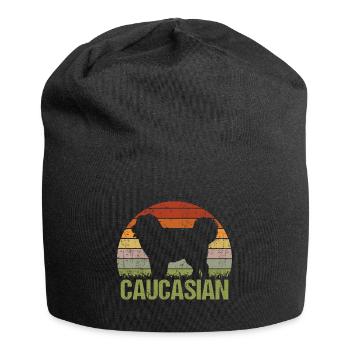 Caucasian Ovcharka Shepherd Vintage Retro - Jersey Beanie - black - Front