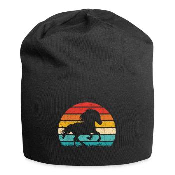 Icelandic Horse Tölt Icelandic Icelandic Pony Retro Vintage - Jersey Beanie - black - Front