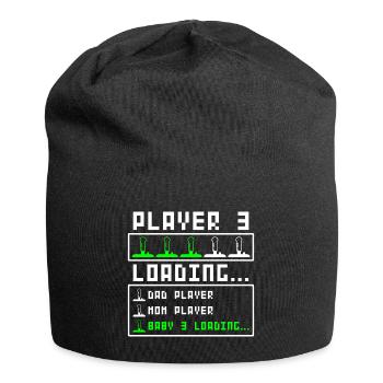 Pregnancy announce Baby Player 3 three Loadi - Jersey Beanie - black - Front