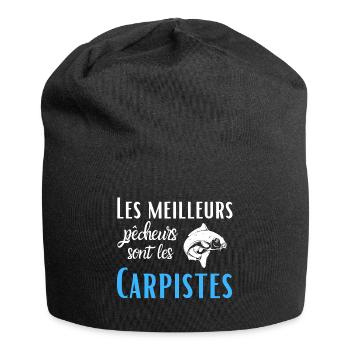 Pêcheur de carpe, cadeau humour, homme pêche. - Bonnet en jersey - noir - Devant