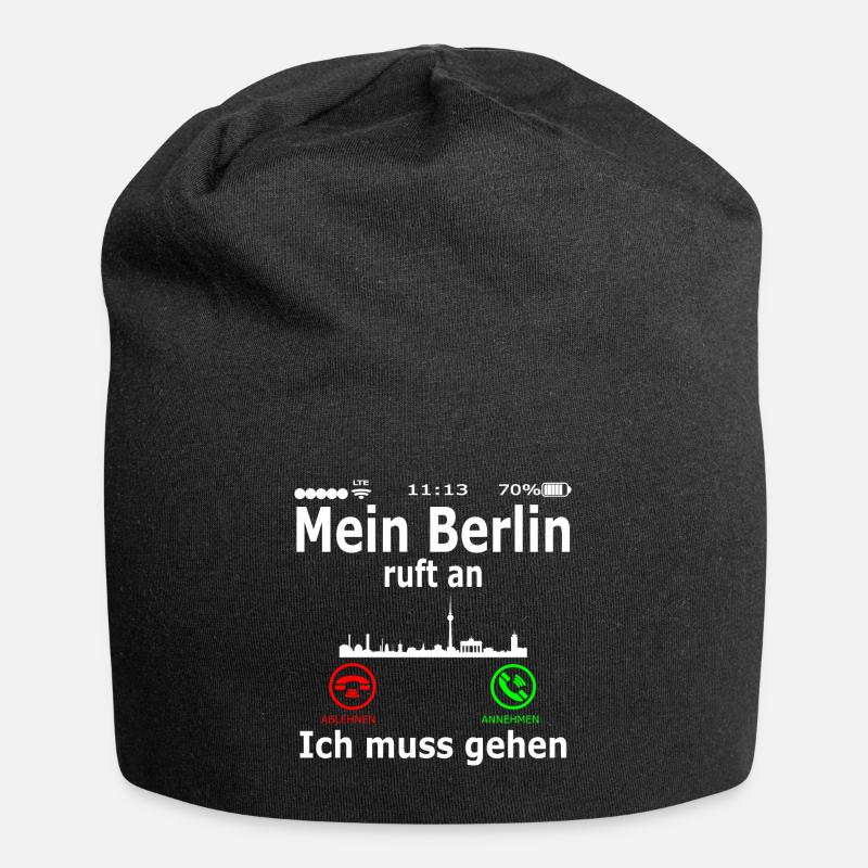Berlin is Calling - Jersey-Beanie - Schwarz