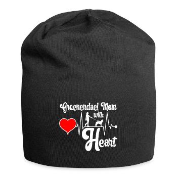 Groenendael Belgian Shepherd Mom Mama Herzschlag - Jersey-Beanie - Schwarz - Vorne