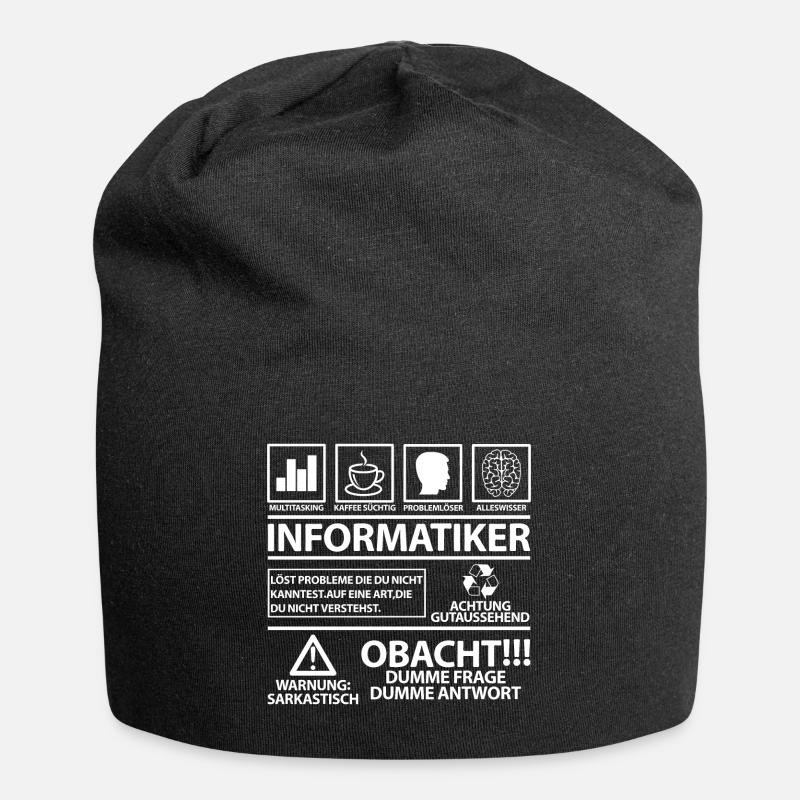 Informatiker lustig lustige Sprüche Spruch Witzig - Jersey-Beanie - Schwarz