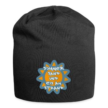 Sommer Sand Strand Eis SPruch - Jersey-Beanie - Schwarz - Vorne