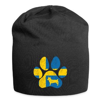 Suédois Vallhund Västgötaspets Dog Paw Flag - Bonnet en jersey - noir - Devant