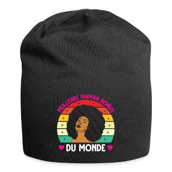 Meilleure maman bonus monde vintage femme noire - Bonnet en jersey - noir - Devant
