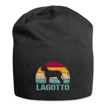 Lagotto Romagnolo Dog Vintage Retro - Jersey Beanie - black - Front