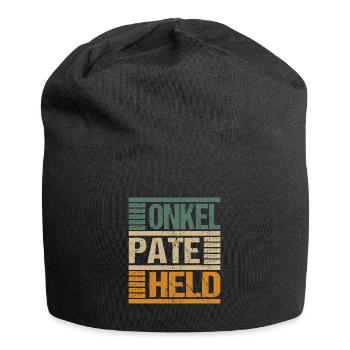 Onkel Pate Held Patenonkel Taufpate Taufe - Jersey-Beanie - Schwarz - Vorne