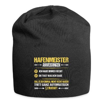 Hafenmeister Hafen Betriebsleiter Anwweisungen - Jersey-Beanie - Schwarz - Vorne