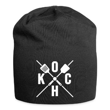 Koch Hobbykoch kocht Gourmet-Küche - Jersey-Beanie - Schwarz - Vorne