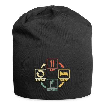 Calisthenics Park Workout Spruch Sprüche Lustig - Jersey-Beanie - Schwarz - Vorne