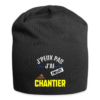 J’peux pas j’ai chantier - Bonnet en jersey - noir - Devant
