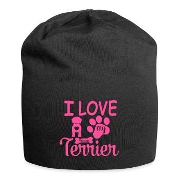 Terrier russe noir Maman Mama Maîtresse Dictons - Bonnet en jersey - noir - Devant