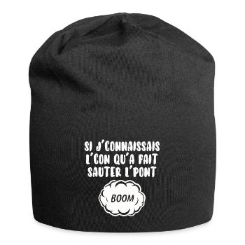 Si j’connais l’con… - Bonnet en jersey - noir - Devant
