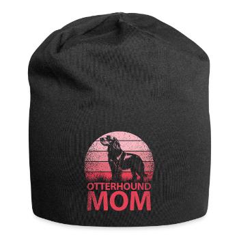 Otterhound Otter Chien Maman Maîtresse Rose - Bonnet en jersey - noir - Devant