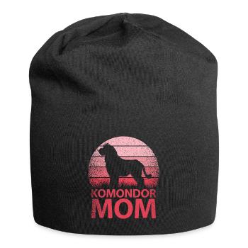 Komondor Maman Hongroise Maman Maman Maîtresse Rose - Bonnet en jersey - noir - Devant